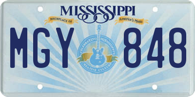 MS license plate MGY848