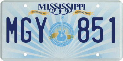 MS license plate MGY851