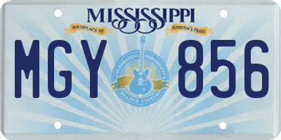 MS license plate MGY856