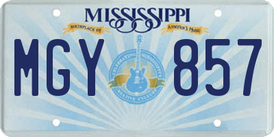 MS license plate MGY857