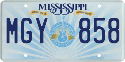 MS license plate MGY858
