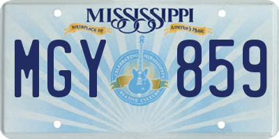 MS license plate MGY859