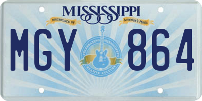 MS license plate MGY864