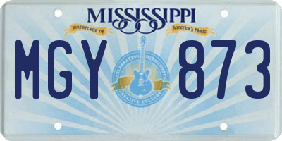 MS license plate MGY873