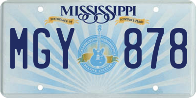 MS license plate MGY878
