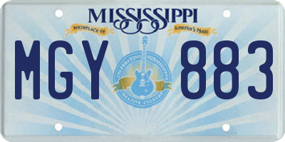 MS license plate MGY883