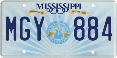 MS license plate MGY884