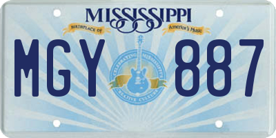 MS license plate MGY887