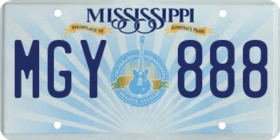 MS license plate MGY888