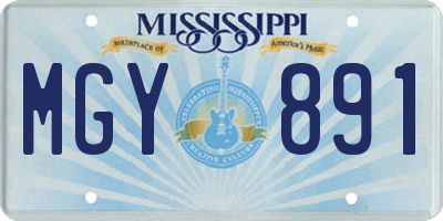 MS license plate MGY891
