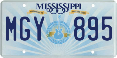 MS license plate MGY895
