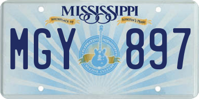 MS license plate MGY897