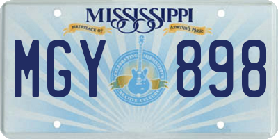 MS license plate MGY898