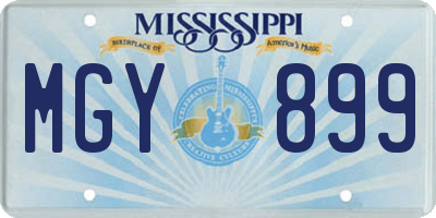 MS license plate MGY899