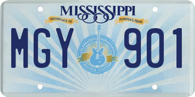 MS license plate MGY901