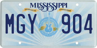 MS license plate MGY904