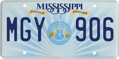MS license plate MGY906