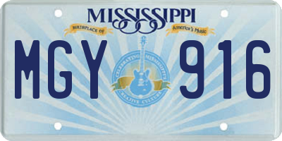 MS license plate MGY916