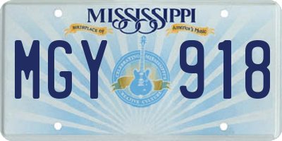 MS license plate MGY918