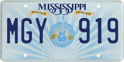 MS license plate MGY919