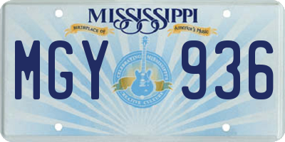 MS license plate MGY936