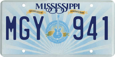 MS license plate MGY941