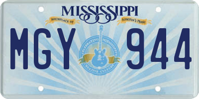 MS license plate MGY944