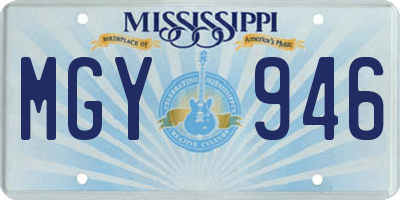 MS license plate MGY946