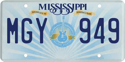 MS license plate MGY949