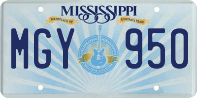 MS license plate MGY950
