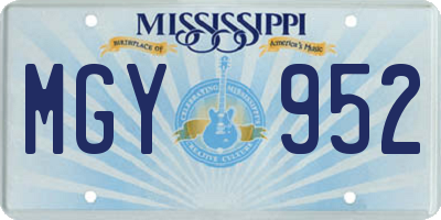 MS license plate MGY952