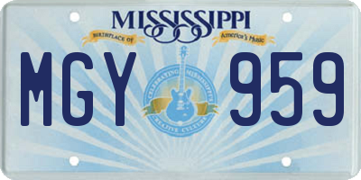 MS license plate MGY959