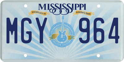 MS license plate MGY964