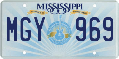 MS license plate MGY969