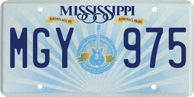 MS license plate MGY975