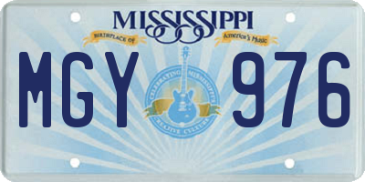 MS license plate MGY976