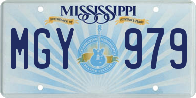 MS license plate MGY979