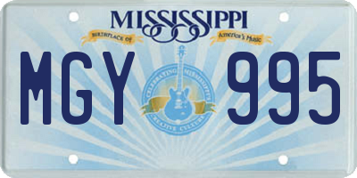 MS license plate MGY995