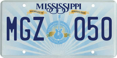 MS license plate MGZ050