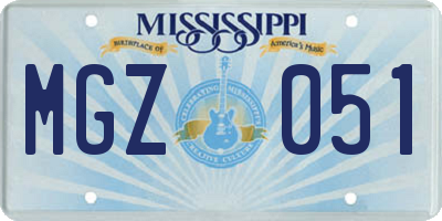 MS license plate MGZ051