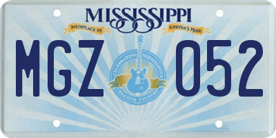 MS license plate MGZ052