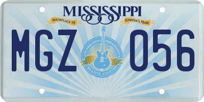 MS license plate MGZ056