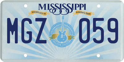 MS license plate MGZ059