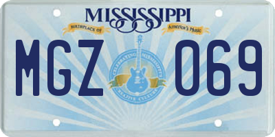 MS license plate MGZ069