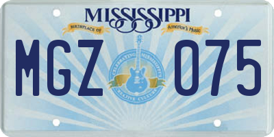 MS license plate MGZ075