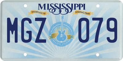 MS license plate MGZ079