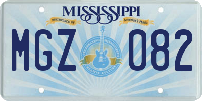 MS license plate MGZ082