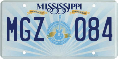 MS license plate MGZ084