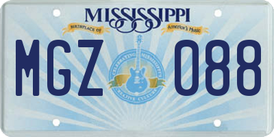 MS license plate MGZ088
