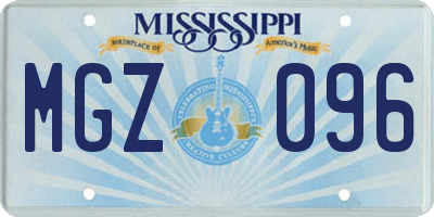 MS license plate MGZ096